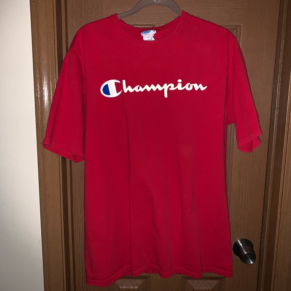 champion t shirt - red